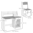 thumbnail image 3 of Qaba Kids Desk and Chair Set for 5-8 Year Old with Storage, Grey, 3 of 10