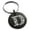 Black, variant on Stainless Steel Letter D Initial Dotted Monogram Engraved Small Medallion Circle Charm Keychain Keyring