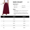 thumbnail image 5 of Asklazy Womens Flowy Long Maxi Skirt A-Line Long Skirt with Pockets Elastic High Waist,Wine red,L, 5 of 10