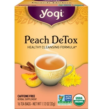 Yogi Tea Peach DeTox, Caffeine-Free  al Tea,  Tea Bags, 16 Count