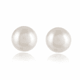 thumbnail image 5 of Femme Jam 925 Sterling Silver Freshwater Pearl Stud Earrings, Classic Round Pearl Earrings for Women, Hypoallergenic Push Back, 10mm, 5 of 8