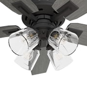 Hunter 52 inch Indoor Ceiling Fan with LED Lights and Remote Control - Black Ceiling Fan, Standard Mount, 5 Blades, For Bedroom, Living Room, or Kitchen - Gatlinburg 52429, Matte Black