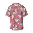 thumbnail image 4 of Goofa Rose Flowers Printed Men's Casual Short-sleeved Shirt,Lightweight Breathable Button-down,Summer Casual men's top,Versatile Fashion shirt-, 4 of 7