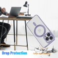 thumbnail image 5 of Magnetic for iPhone 14 Pro Max Case,Electroplated Clear Slim iPhone 14 Pro Max Phone Case with Camera Protection,Shockproof iPhone 14 Pro Max Case Compatible with MagSafe,Lilac Purple, 5 of 13
