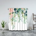 thumbnail image 2 of MiReDe Shower Curtain 72" x 72" inches with 12 Plastic Hooks, Washable, Peony, 2 of 5