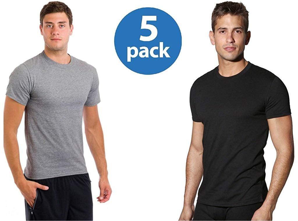 Pack of 2 Fruit of the Loom Mens Cotton Crew-Neck Tagless Undershirts Tanks T-Shirts Charcoal Grey S 3931 