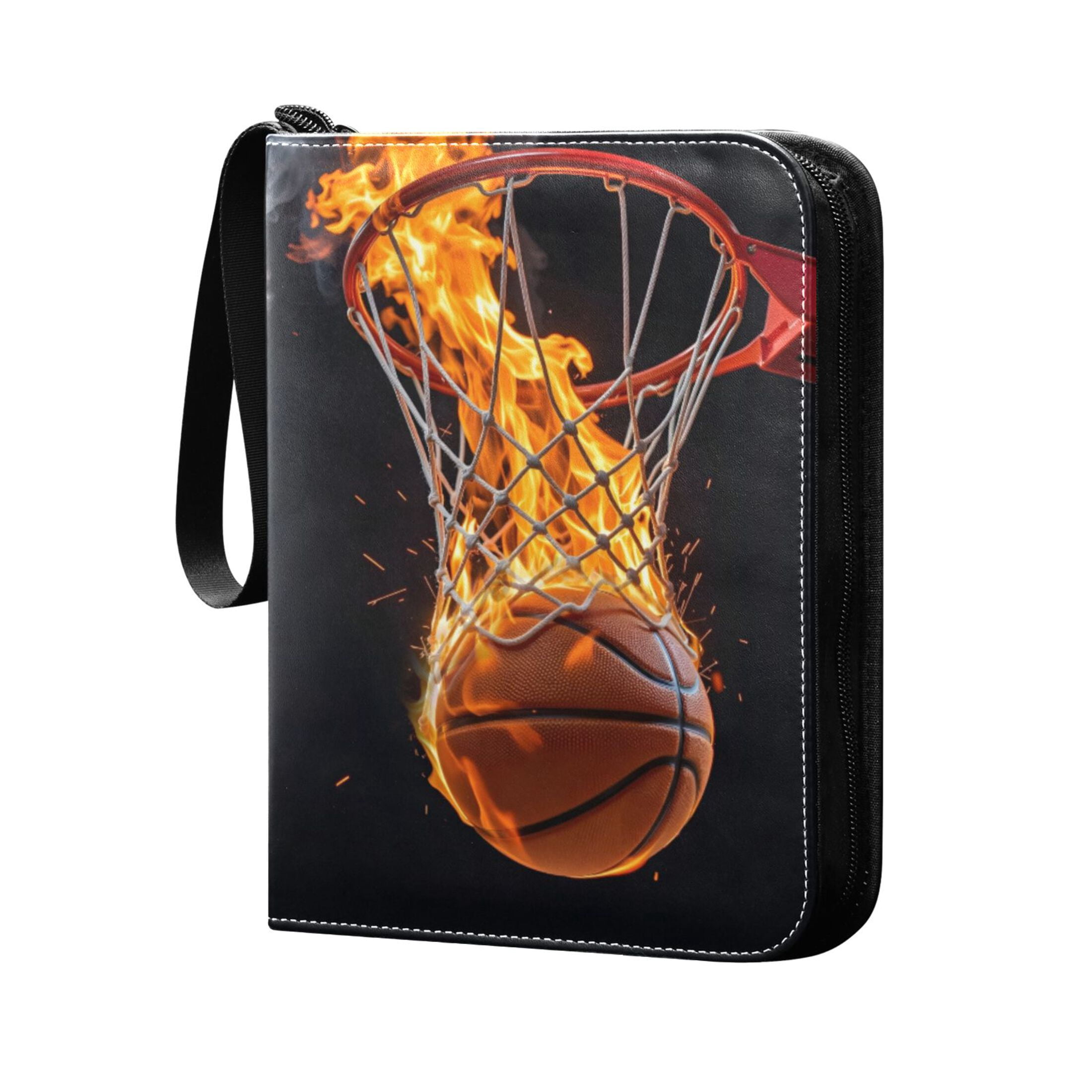 ALAZA A Basketball Fire Trading Card Binder 4 Pocket Cards Collection Album 400 Folder Holder