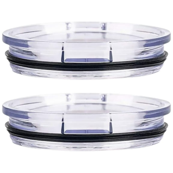 LEORX 2Pcs Transparent Plastic Leak Proof Tumbler Lid Replacement for Mason Jar