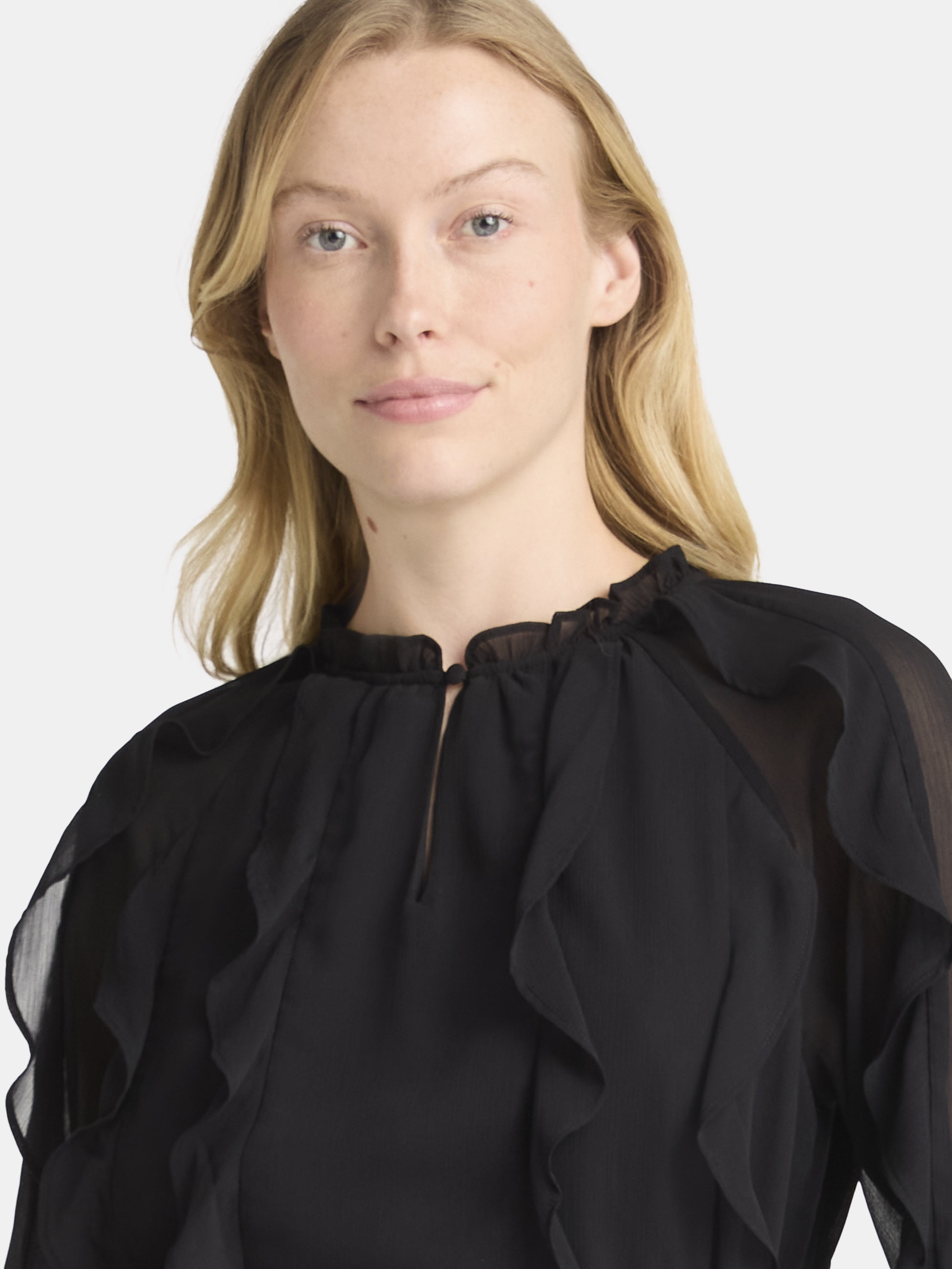 Time and Tru Women's and Women's Plus Belted Ruffle Mini Dress, Sizes XS-4X