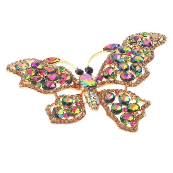 Large Crystal Butterfly Brooch