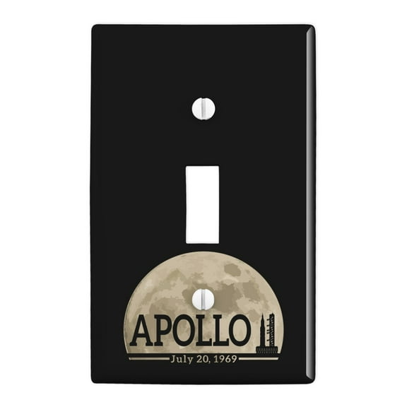 NASA Apollo 11 Moon with Saturn V Rocket and Launchpad Plastic Wall Decor Toggle Light Switch Plate Cover