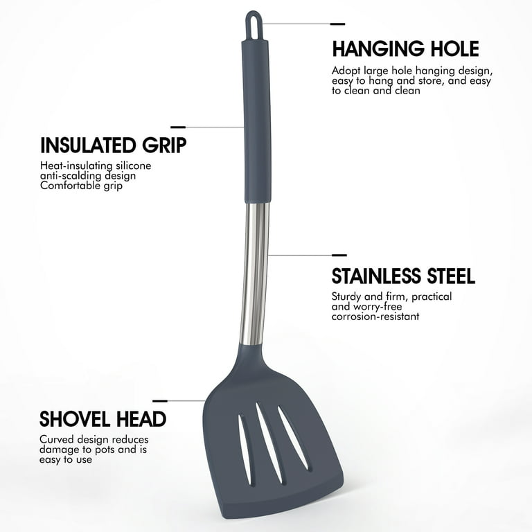 Silicone Kitchenware Cooking Utensils Non-stick Cookware Anti-slip Shovel  Spatula Shovel Spoon Cooking Tool Kitchen