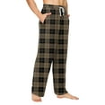 thumbnail image 5 of Xyxonk Pajama Pants for Men Plaid Printed Knitted Pj Pants Flannel Lightweight Bottoms with Pockets Drawstring Casual Sleepwear Black XL, 5 of 8