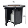thumbnail image 6 of 30"  Outdoor Propane fire pit table, Gas fire pits for outside patio, 50000 BTU Round  Small fireplace, Stainless Steel Burner, 6 of 6