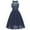 Navy, variant on IROINNID Women's Sleeveless Solid Color Empire Dress Vintage Princess Floral Lace Cocktail Neckline Party Aline Swing Dress V-Neck Full-Length Dress