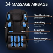 BestMassage Massage Chair,Electric Shiatsu Full Body Zero Gravity Massage Recliner Chair Built-in Heat,Brown
