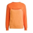 thumbnail image 4 of Vedolay Women's Fall Tops Women's Crewneck Oversized Knit Warm Side Slit Pullover Sweater,Orange M, 4 of 5