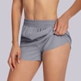 thumbnail image 2 of FRSASU Women's High Waisted Dolphin Running Shorts with Liner, Gym Workout Athletic Shorts with Zipper Pocket Gray, 2 of 9