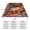 thumbnail image 3 of Fotbe Sleeping Cat Flowers Manta de Franela Acolchonada con Estampado, Súper Suave y Esponjosa, Extra Grande para Sofá, Cama, Uso Todo el Año-60"x50", 3 of 7