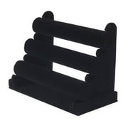 5Pcs Black 3-Tier Velvet Bracelet Chain Watch T bar Rack Jewelry Hard Display Stand Holder Jewelry Organizer Hard Display Stand