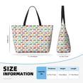 thumbnail image 4 of Pofeuu Colorful Bus Print Beach Bag,Waterproof Sandproof Beach Tote Bag, Large Capacity Foldable Beach Bags for Women, 4 of 7