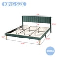 thumbnail image 3 of NNV King Upholstered Platform Bed with Vertical Channel Tufted Headboard,Wooden Slats Support,Green Velvet, 3 of 6