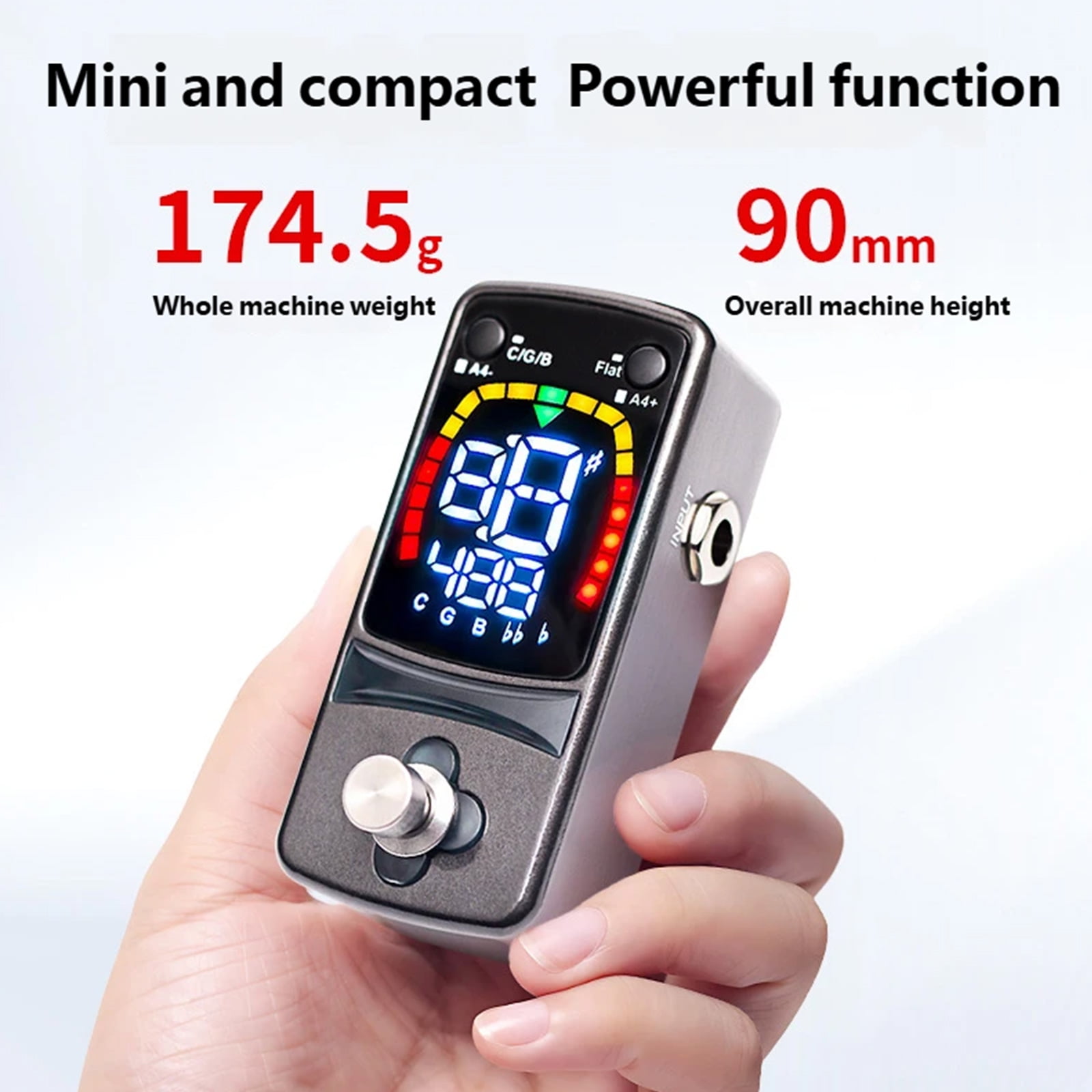 Portable Size Digital Guitar Pedal Tuner Replacement Chromatic Guitar Tuner Pedal Effect Real Bypass Design Enduring