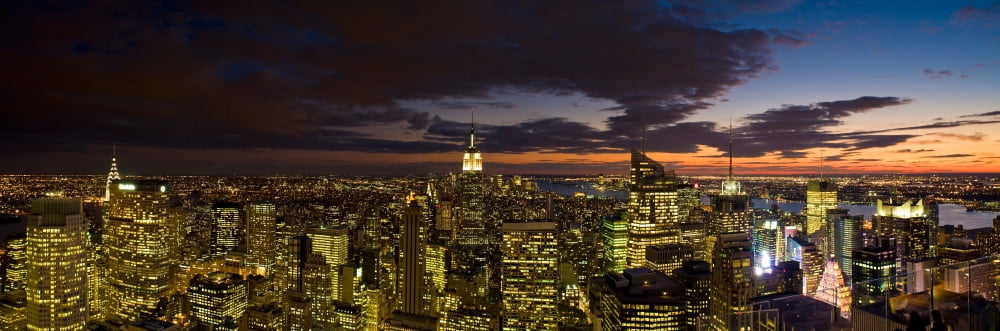 City Lit Up At Nigh