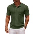 thumbnail image 2 of Yungyresw Mens Polo Shirts Short Sleeve Mesh Design Breathable Lightweight Polos Left Chest Pocket Pocket Shirt for Summer Wear, 2 of 4