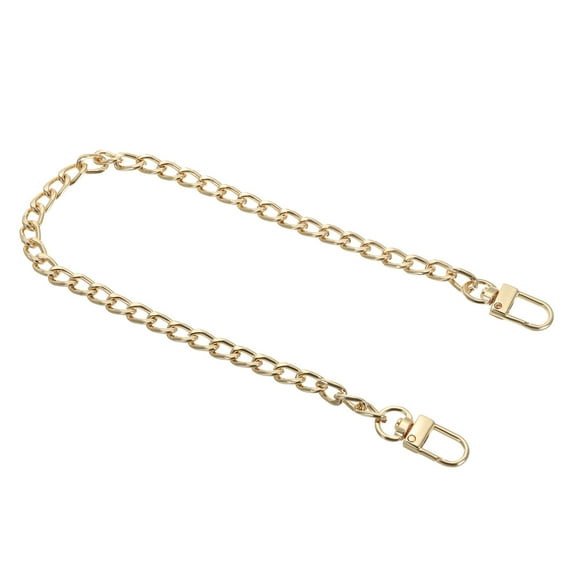 Uxcell Purse Flat Chain Strap 16" with Metal Buckles for DIY Purse Handbag Clutch, Light Gold
