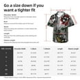 thumbnail image 5 of Kll Men'S Hawaiian Shirt Short Sleeve Button Down Beach Shirts-Skulls Roses, 5 of 7