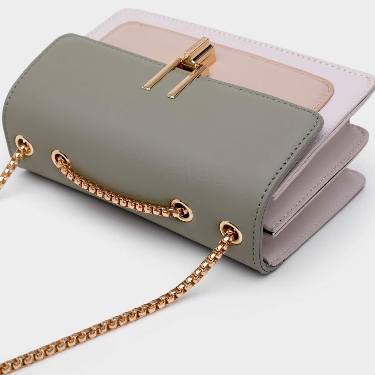 mirlewaiy Color-Block Crossbody Bags for Women Leather Cross Body Purses Cute Designer Handbags Shoulder Bag Medium Size