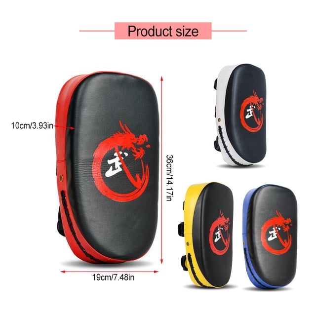 Boxing Pad Leather Exercise Arm Curved Padded Kickboxing Padding Curved Protector Replacement Pads Training Coaching Sparring Portable Kick for School Yellow