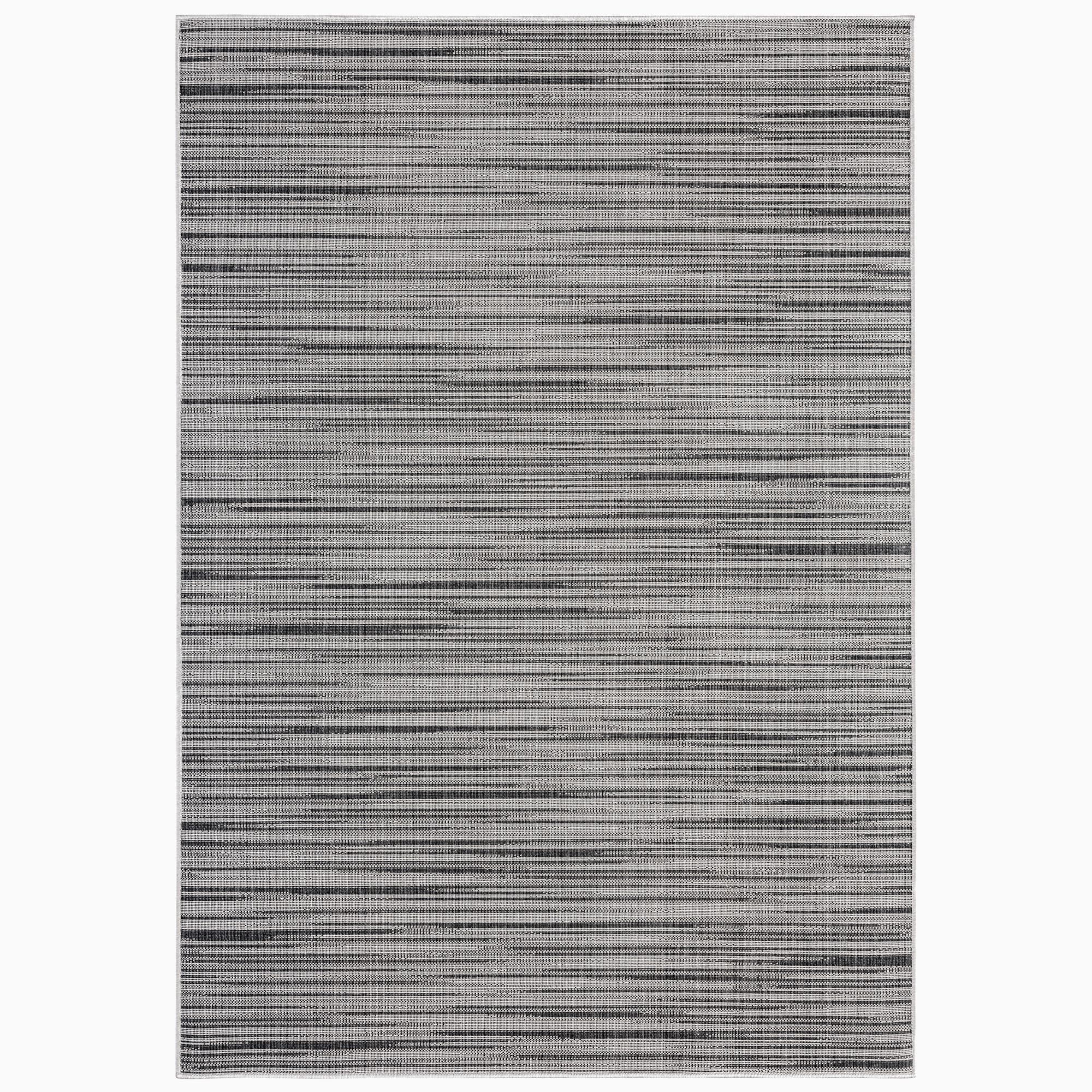 Nicole Miller New York Patio Country Wynona Contemporary Abstract Indoor/Outdoor Area Rug, Black/Beige, 5'2"x7'2"