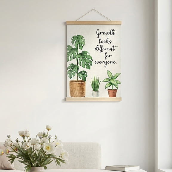 Mental Health Poster Hanger Frame for Therapy Counseling Office, Motivational Inspirational Wall Art Decor for Classroom Nursery, Growth Looks Different for Everyone Canvas Poster Print 12x16