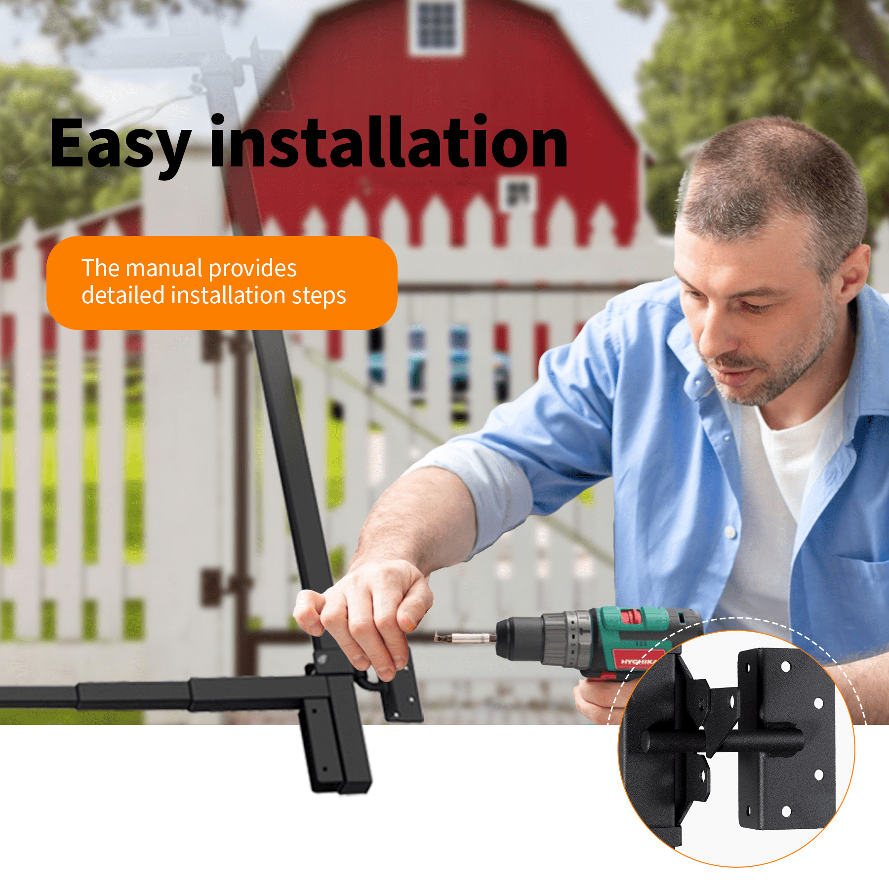 Cxforste Self-Closing Fence Gate Frame Kit, Adjustable 36-72 inch DIY Heavy-Duty Black Steel for 1x4 2x4 Wood