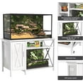 thumbnail image 5 of Herture 40-120 Gallon Reptile Tank Stand with Power Outlet, Terrarium Stand with Storage Cabinet, 48" X 24" Tabletop, Reptile Terrarium,Turtle Tank White PG08XYW, 5 of 7