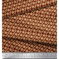 thumbnail image 2 of Soimoi Red Moss Georgette Fabric Brown Star Print Fabric by Yard 42 Inch Wide, 2 of 3