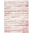 thumbnail image 2 of Hauteloom Mette Living Room, Bedroom Shaggy Area Rug - Bohemian Modern Striped Farmhouse Shag - Fluffy Soft Touch High Pile - Pink, Blush, White - 6'7" x 9', 2 of 11