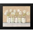 thumbnail image 2 of Jenny, Thomlinson 24x19 Black Modern Framed Museum Art Print Titled - White Tulips in Mason Jars, 2 of 5