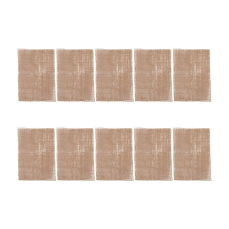 

Placemat cup 10Pcs Square Hessian Burlap Placemat Cup Linen Table Mat Coasters Doilies Table Decor Home Wedding Party Supply