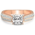 thumbnail image 3 of 5 Carat IGI Certified Cushion Shape Lab Grown Diamond Engagement Ring | 14K Rose Gold | Sandra Side Stone Diamond Ring | FG-VS1-VS2 Quality Friendly Diamonds, 3 of 5