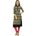 thumbnail image 1 of Phagun Womens Designer Tunic Mandarin Collar Printed Kurta Ethinc Chic Kurti-6, 1 of 8