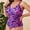 #043-Hot Pink, variant on Women's Printed One-Piece Swimsuit with Padded Bra, Wire-Free Sexy Slimming Backless for Sport Swimming and Beach Vacation