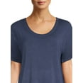 thumbnail image 4 of Time and Tru Women's Washed Scoopneck Top, Sizes XS-XXXL, 4 of 5