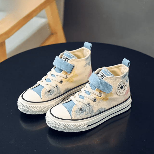 RWJDXD Children‘s High-top Canvas Shoes Trendy Board Shoes Sports New Spring 2024 Style Rubber Outsole Summer Season