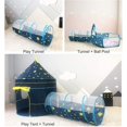 thumbnail image 4 of Tienda de juegos para niños, 3 en 1, tienda de campaña con castillo, túnel de exploración emergente y sala de juego para niños pequeños (azul) Feliz Sencillez, 4 of 4
