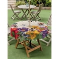 thumbnail image 4 of Outdoor Tablecloth with Umbrella Hole for Patio/Picnic/Party/Camping, Spring Flowers Waterproof Table Cloth Round Cover Washable, Farmhouse Vintage Country Colorful Floral (Dia 54"), 4 of 8