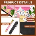thumbnail image 6 of Travel Mahjong Mat 21" x 21" Pink Lemon Cherry Blossoms Green Leaves Pastel Striped Non-Slip Noise Reduction Mini Mahjong Tiles for Dominoes Poker Card, 6 of 6