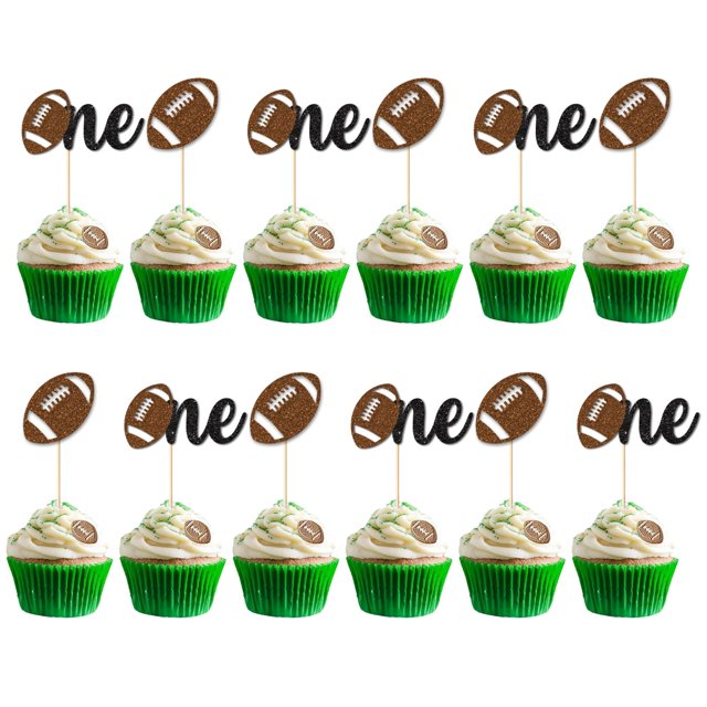 Vofrise 24 Figuras Decorativas de Fútbol para Cupcakes - 1er Cumpleaños